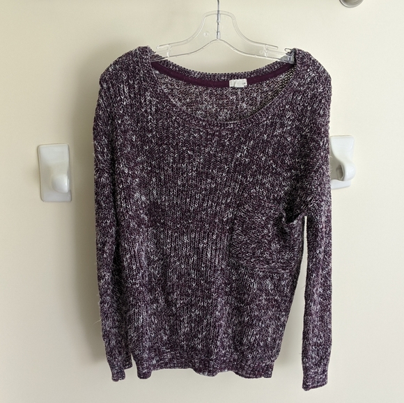 🤍 (2/$30) Garage Marled Purple Cable Knit Sweater - Picture 1 of 3